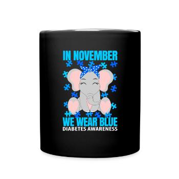 Diabetes awareness Diabetes type 1 - Full Colour Mug - black - Front