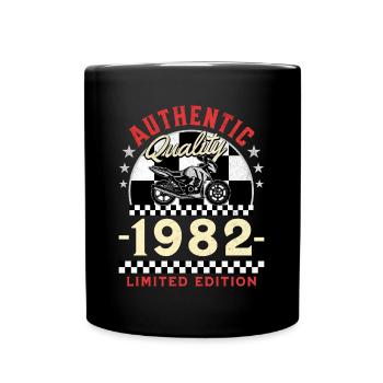 40 Ans Anniversaire Thème Moto Vintage 1982 - Mug uni - noir - Devant