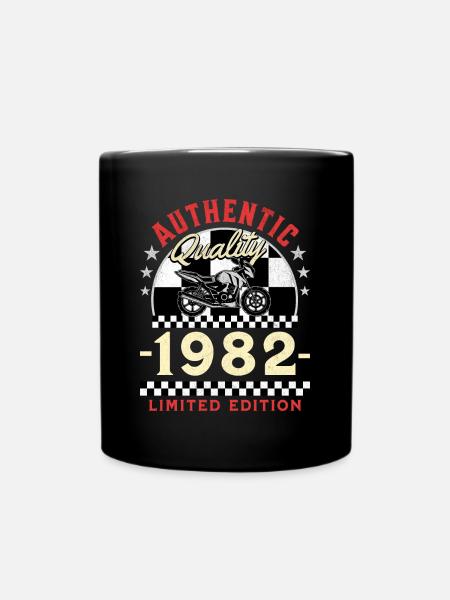 40 Ans Anniversaire Thème Moto Vintage 1982 - Mug uni - noir