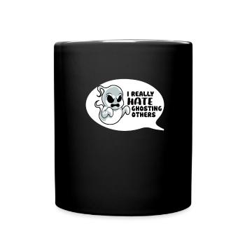 Halloween Lustiger Geist - Tasse einfarbig - Schwarz - Vorne