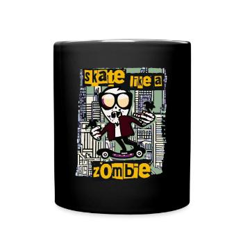 Skate like a Zombie - Lustiges Zombie Design - Tasse einfarbig - Schwarz - Vorne