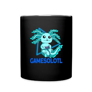 Gamesolotl Video Gamer Kawaii Anime Axolotl - Tasse einfarbig - Schwarz - Vorne