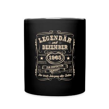 Legenden Dezember 1965 Geboren Jahrgang 1965 - Tasse einfarbig - Schwarz - Vorne