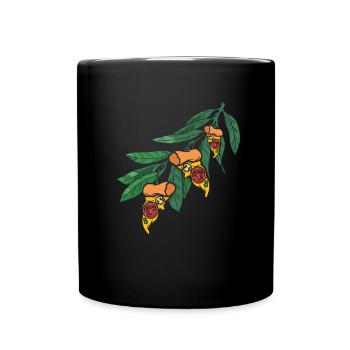 Feuilles de pizza - Mug uni - noir - Devant