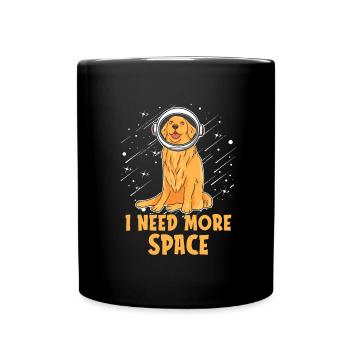 Golden Retriever Astronaute J’ai besoin de plus d’espace - Mug uni - noir - Devant