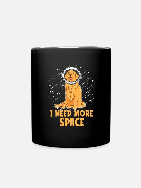 Golden Retriever Astronaut I Need More Space - Tasse einfarbig - Schwarz