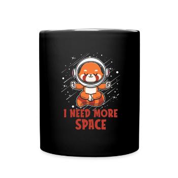 Roter Panda Astronaut I Need More Space - Tasse einfarbig - Schwarz - Vorne