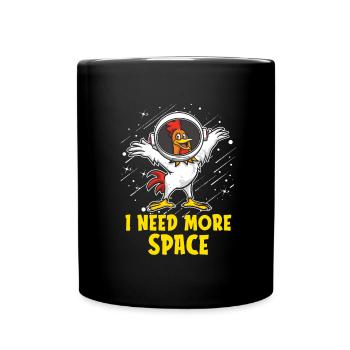 Hahn Gockel Astronaute J’ai besoin de plus d’espace - Mug uni - noir - Devant