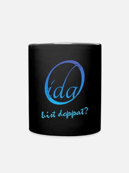 Oida bist deppat? - Tasse einfarbig - Schwarz
