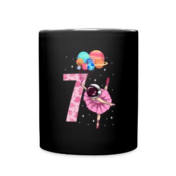 Ballerina astronaute Fille 7ème anniversaire - Mug uni - noir - Devant