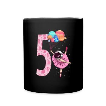 Ballerina Astronaut mädchen 5. geburtstag - Tasse einfarbig - Schwarz - Vorne