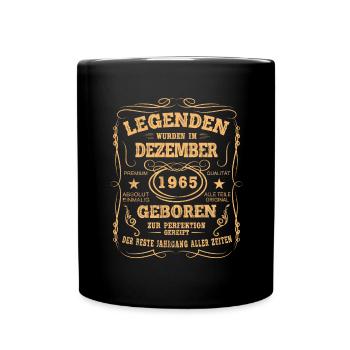 Legenden Dezember 1965 Geboren Jahrgang 1965 - Tasse einfarbig - Schwarz - Vorne