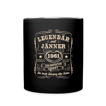Legenden Jänner 1961 Geboren Jahrgang 1961 - Tasse einfarbig - Schwarz - Vorne
