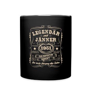 Legenden Jänner 1951 Geboren Jahrgang 1951 - Tasse einfarbig - Schwarz - Vorne