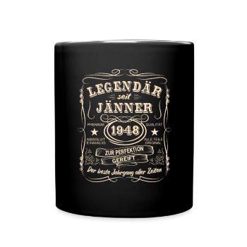 Legenden Jänner 1948 Geboren Jahrgang 1948 - Tasse einfarbig - Schwarz - Vorne