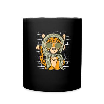 Cheetah Lunettes de soleil Echarpe - Mug uni - noir - Devant