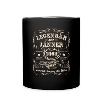 Legenden Jänner 1962 Geboren Jahrgang 1962 - Tasse einfarbig - Schwarz - Vorne