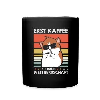 Meerschwein Meerschweinchen Kaffee-Sonnenbrille - Tasse einfarbig - Schwarz - Vorne