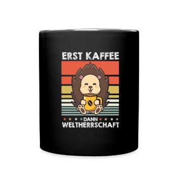 Igel Kaffee - Tasse einfarbig - Schwarz - Vorne