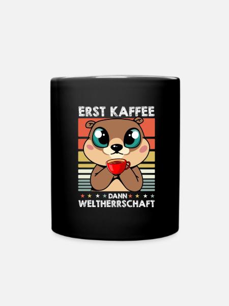 Otter Sonnenbrille Kaffee - Tasse einfarbig - Schwarz