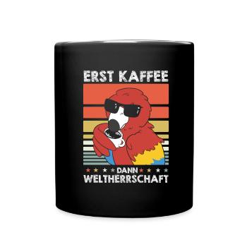 Papagei Kaffee-Sonnenbrille - Tasse einfarbig - Schwarz - Vorne