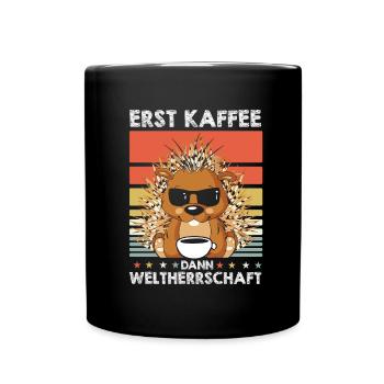 Stachelschwein Kaffee-Sonnenbrille - Tasse einfarbig - Schwarz - Vorne