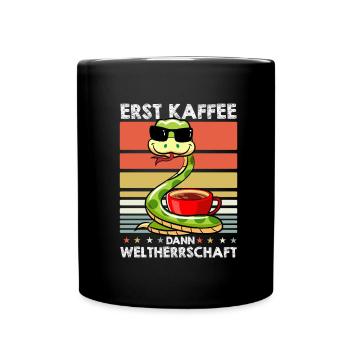 Schlange Sonnenbrille Kaffee - Tasse einfarbig - Schwarz - Vorne