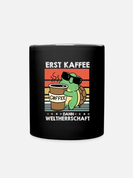 Schildkröte Sonnenbrille Kaffee - Tasse einfarbig - Schwarz