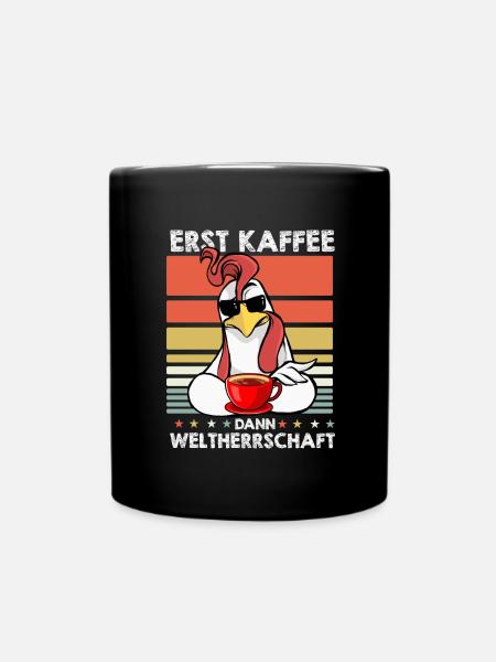 Hahn Gockel Sonnenbrille Kaffee - Tasse einfarbig - Schwarz