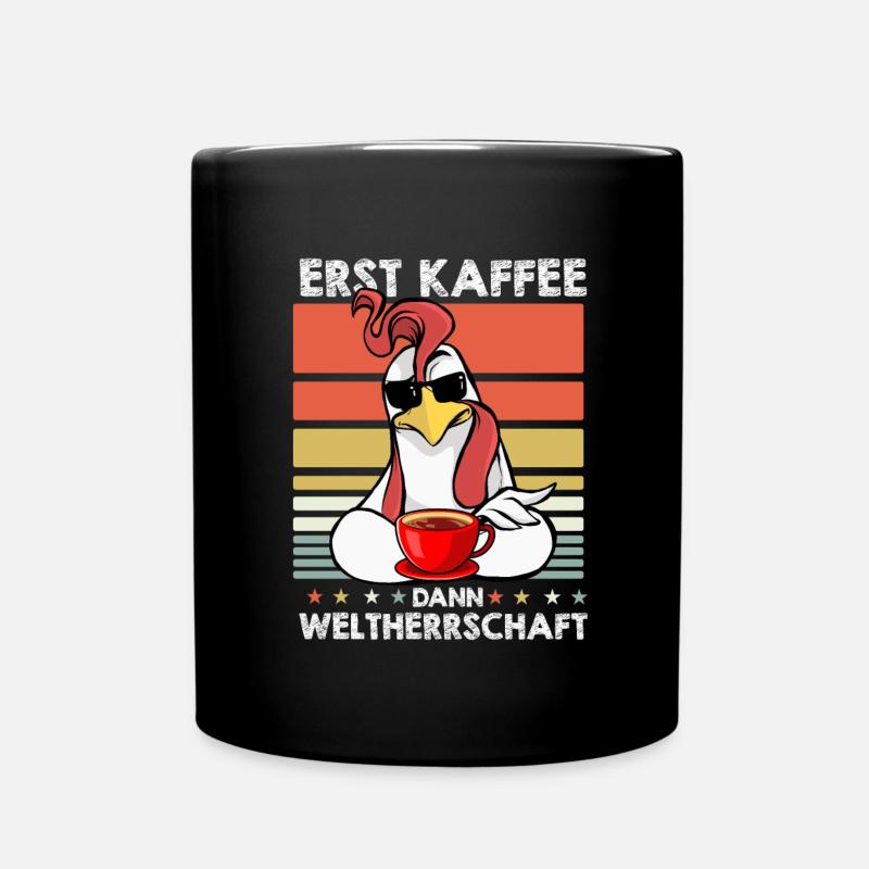 Hahn Gockel Sonnenbrille Kaffee - Tasse einfarbig - Schwarz