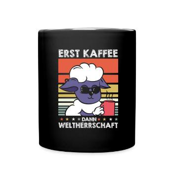 Schaf Kaffee-Sonnenbrille - Tasse einfarbig - Schwarz - Vorne