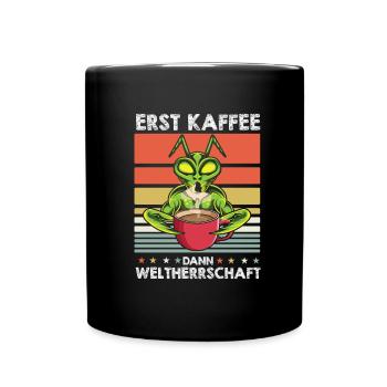 Mantis Gottesanbeterin Kaffee - Tasse einfarbig - Schwarz - Vorne