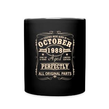 Vintage October 1988 Birthday - Full Colour Mug - black - Front