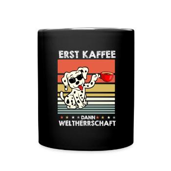Dalmatiner Sonnenbrille Kaffee - Tasse einfarbig - Schwarz - Vorne