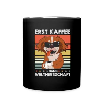 Pekingese Kaffee-Sonnenbrille - Tasse einfarbig - Schwarz - Vorne
