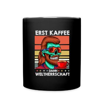 Vokuhila Sonnenbrille Kaffee - Tasse einfarbig - Schwarz - Vorne