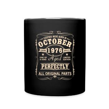 Vintage Oktober 1976 Geburtstag - Tasse einfarbig - Schwarz - Vorne