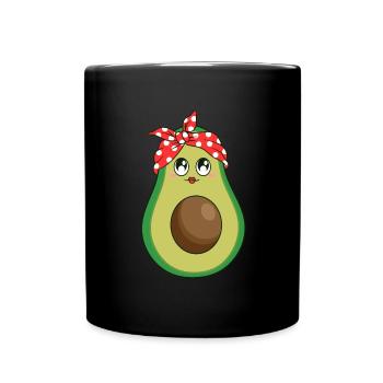 Avocado Bandana vegan - Tasse einfarbig - Schwarz - Vorne