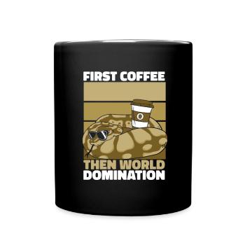 Boa Constrictor Schlange Kaffee Sonnenbrille - Tasse einfarbig - Schwarz - Vorne