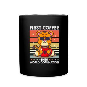 Cheetah Lunettes de soleil Café - Mug uni - noir - Devant