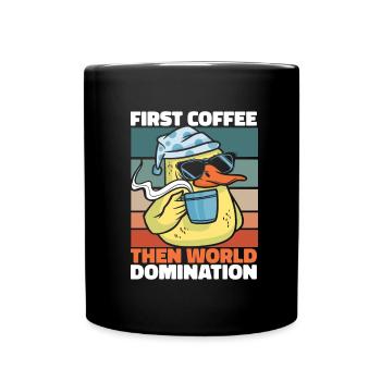 Ente Kaffee Sonnenbrille - Tasse einfarbig - Schwarz - Vorne