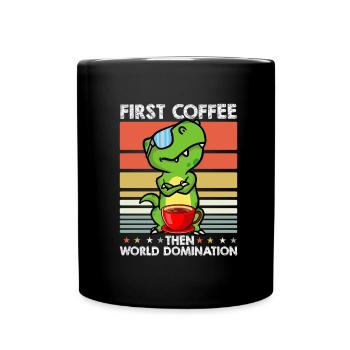 Trex T Rex Dino Sonnenbrille Kaffee - Tasse einfarbig - Schwarz - Vorne