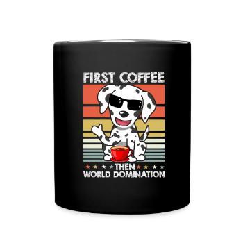 Dalmatiner Kaffee-Sonnenbrille - Tasse einfarbig - Schwarz - Vorne