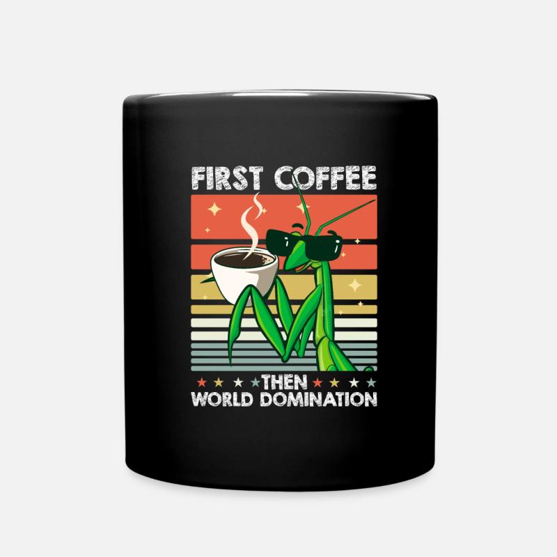 Mantis Gottesanbeterin Sonnenbrille Kaffee - Tasse einfarbig - Schwarz