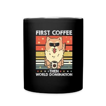 Pomeranian Sunglasses Coffee - Full Colour Mug - black - Front