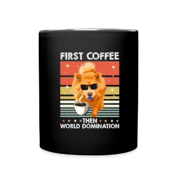 Chow Chow Sonnenbrille Kaffee - Tasse einfarbig - Schwarz - Vorne