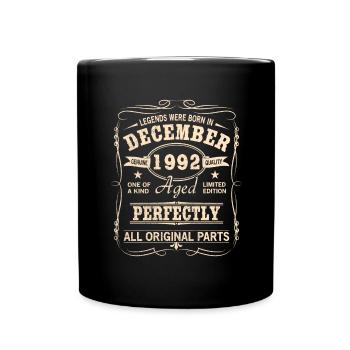 Millésime Décembre 1992 Anniversaire - Mug uni - noir - Devant