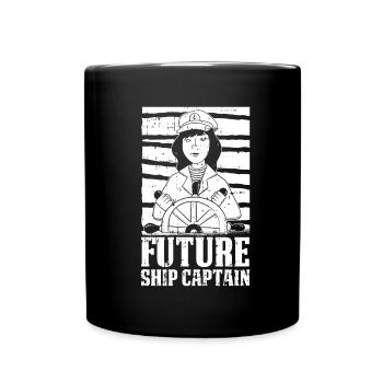 Segeln Segler Segelboot Helm Ship Captain Future - Tasse einfarbig - Schwarz - Vorne
