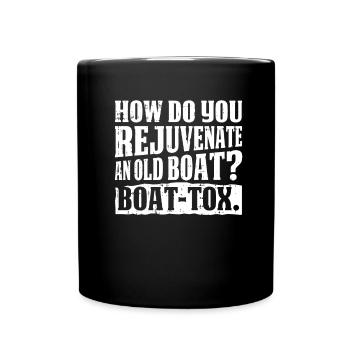 Voilier à voile drôle - Mug uni - noir - Devant