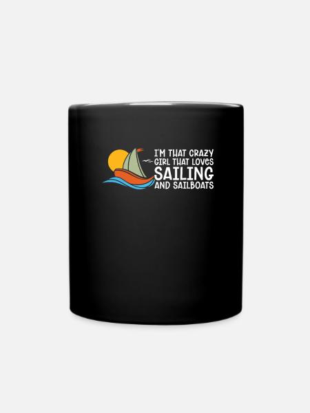Sailing Sailor Sailboat Girls - Full Colour Mug - black